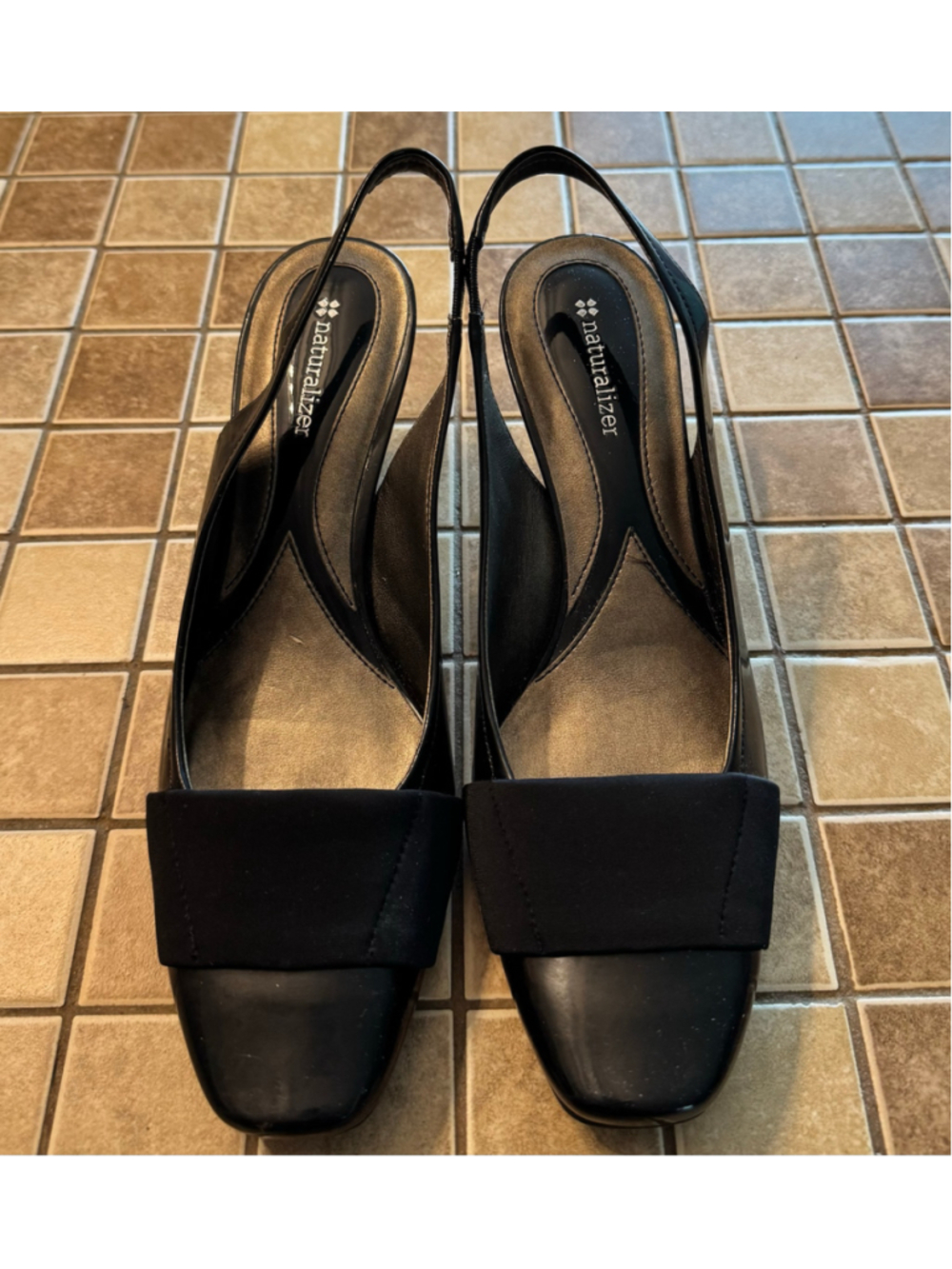 Women's Naturalizer Black Slingback Heels Size 8.5